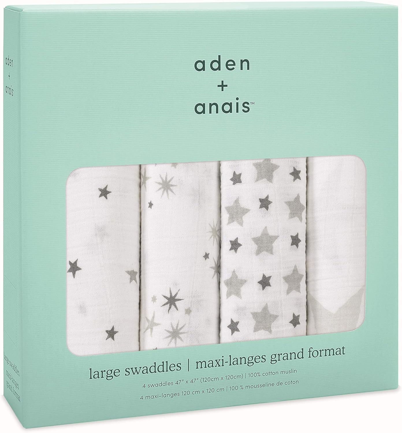 Aden + Anais Tinckle - Pack de 4 muselinas, unisex