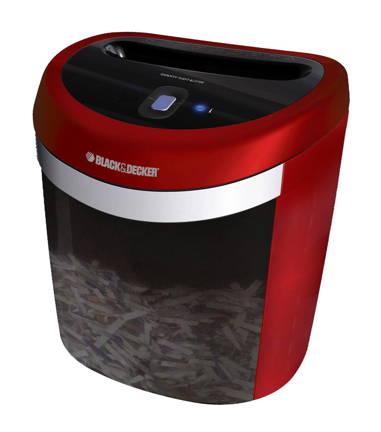 Person using BLACK+DECKER CC2001 shredder to shred an envelope