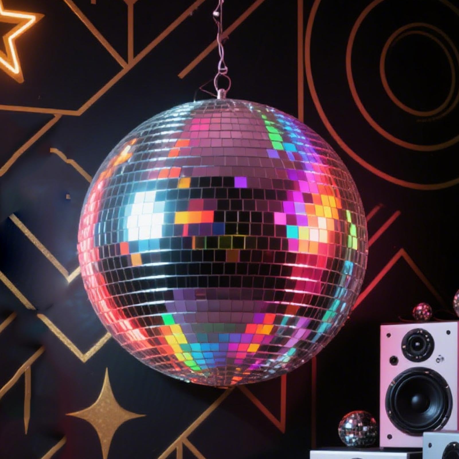 Boule disco réfléchissante argentée - Grande décoration de fête