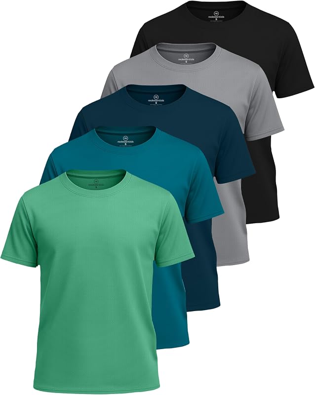 5 Pack Boys' Mesh Short Sleeve T Shirts Teen Athletic Tops Kids Tees Soccer | Available In US Sizes 4 To 18, Kids, Undershirts, School, Soccer, Basketball, Baseball, Breathable, Cooling Sports, Franelas