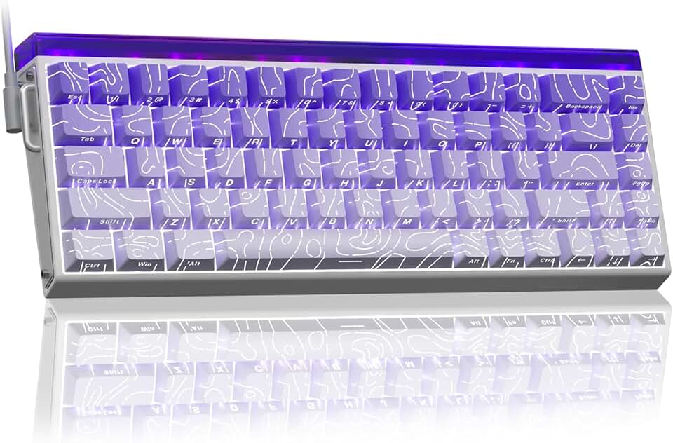 AULA Teclado Gamer Hero 68 He 60% Com Fio, Interruptor Magnético De Efeito Hall Acionamento Ajustável, Modo Disparo Rápido, Taxa Polling 8K Hz, Latência 0,125 Ms, Teclas Pbt Impressas Na Lateral, Re