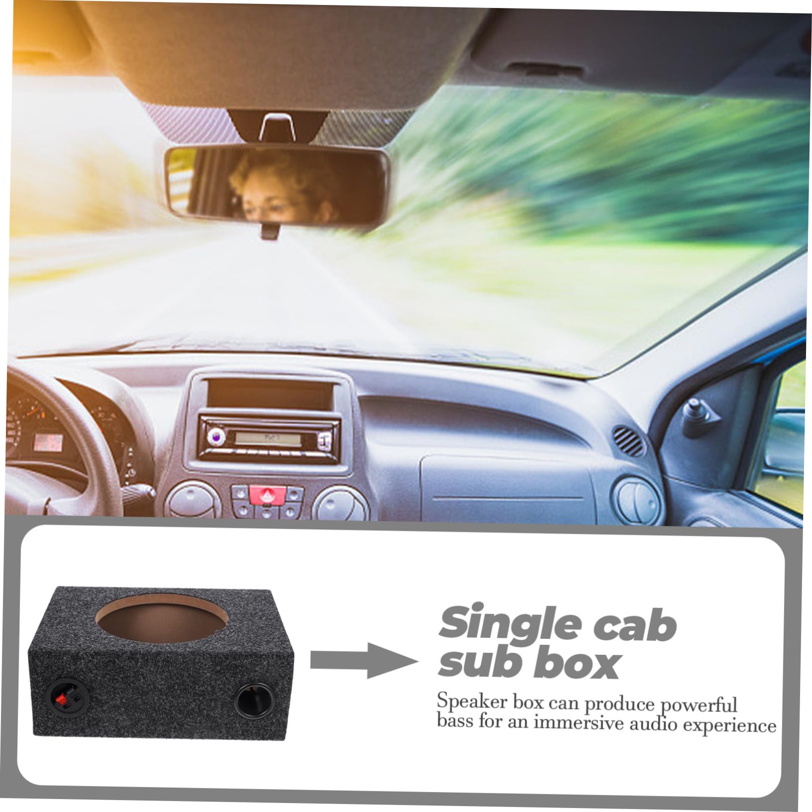 Anneome Cassa Altoparlante Per Auto 8 Pollici, Box Subwoofer in Legno Abs Cabinet Per Altoparlanti Audio, Contenitore Audio Fai Da Te Resistente, Design Compatto Per Veicoli e Camion