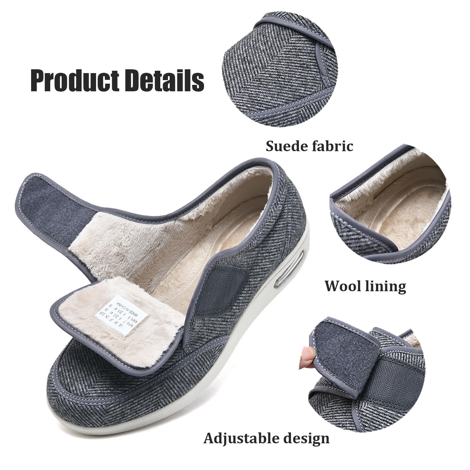 VducK Zapatos Estilo Deportivo para Diabéticas, Regolabile Scarpe Scarpe da Passeggio para Pies Hinchados Zapatos Especiales para Diabeticos Hombre Aliviar el Dolor de Pies