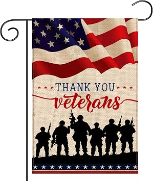 Veterans Day Garden Flag Vertical Double Sided Burlap 1218 Inch Memorial Day, Fourth of July, Veterans Day Patriotic Flag Decorations