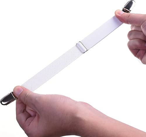 Miniatura 2 de Cosmos Paquete de 8 sujetadores ajustables con tirantes y clips elásticos para sábanas, fundas de colchón, cojín de sofá