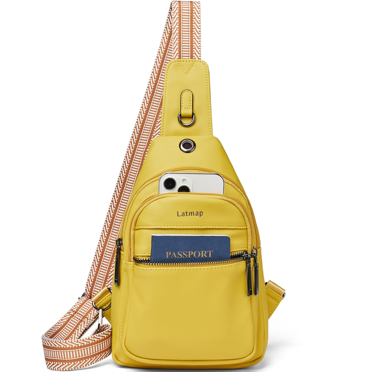 LATMAP Sling Bag For Women Men Crossbody Shoulder Tote Blet Bags Backpack Fanny Pack Travel Purse Faux Leather