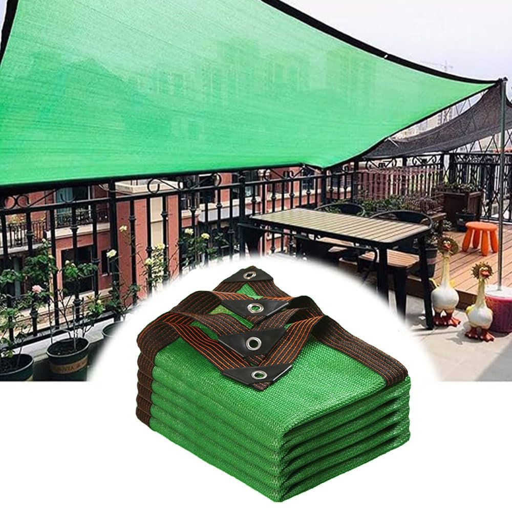 GJZQDKX Rectangular Sun Shade Sail for Balcony, 3x4m & 5x8m, UV Protection Canopy with Grommets, Breathable Shade Net for Patio, Greenhouse, Garden Plant Protection (13x23ft/4x7m)