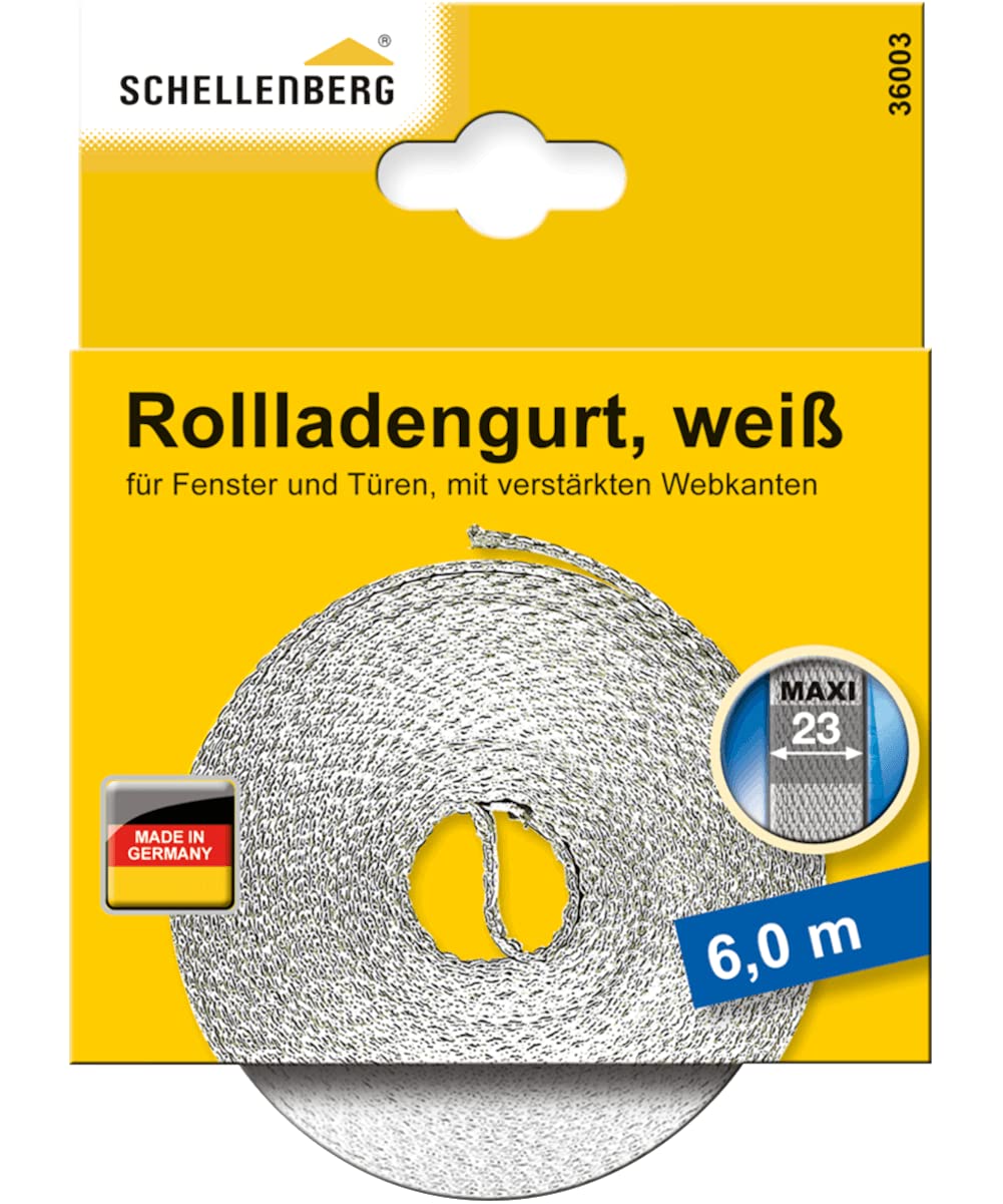eWickler Comfort eW920 elektr. Gurtwickler Schwenkwickler & Schellenberg 36003 Rolladengurt 23 mm x 6,0 m System Maxi, Rollladengurt, Gurtband, Rolladenband, weiß