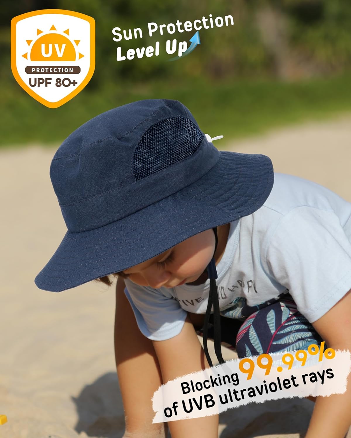 FURTALK Baby Toddler Sun Hat Bucket Hat with Neck Flap Wide Brim Hats Beach Vacation Essentials - Image 2