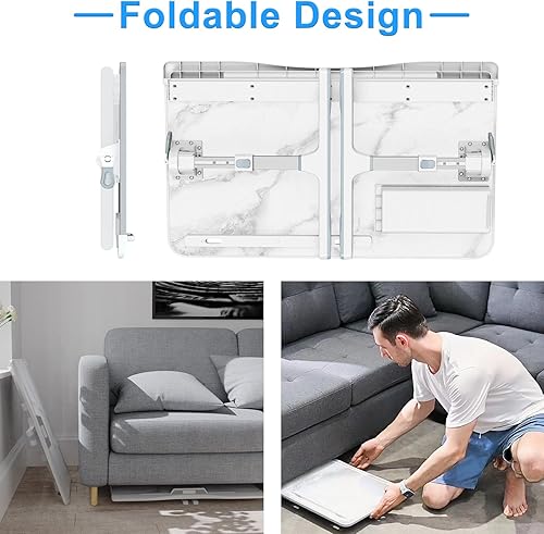 Miniatura 7 de Escritorio para laptop para cama, apto para 17.3 pulgadas, mesa de cama grande plegable con altura y ángulo ajustables, mesa de cama para laptop con