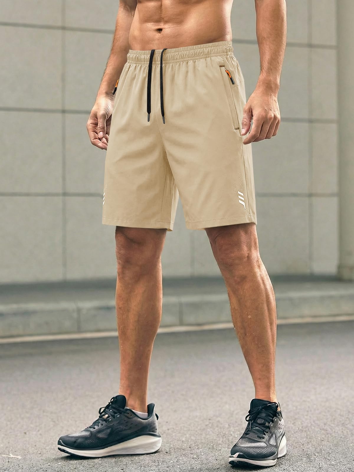 Paquete de 2 pantalones cortos deportivos para hombre, de secado rápido, ligeros, para entrenamiento, verano, casual, con bolsillos con cremallera — view 3
