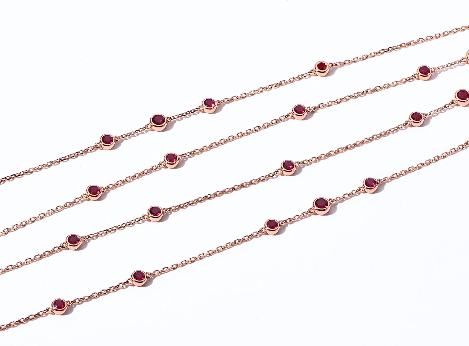 18K / 14K Gold Plated Sterling Silver Chain Necklace for Women, Lab Grown Gemstone or Diamond, 16/18/35 Inch Length Options, Fine Jewelry Gift Box Included