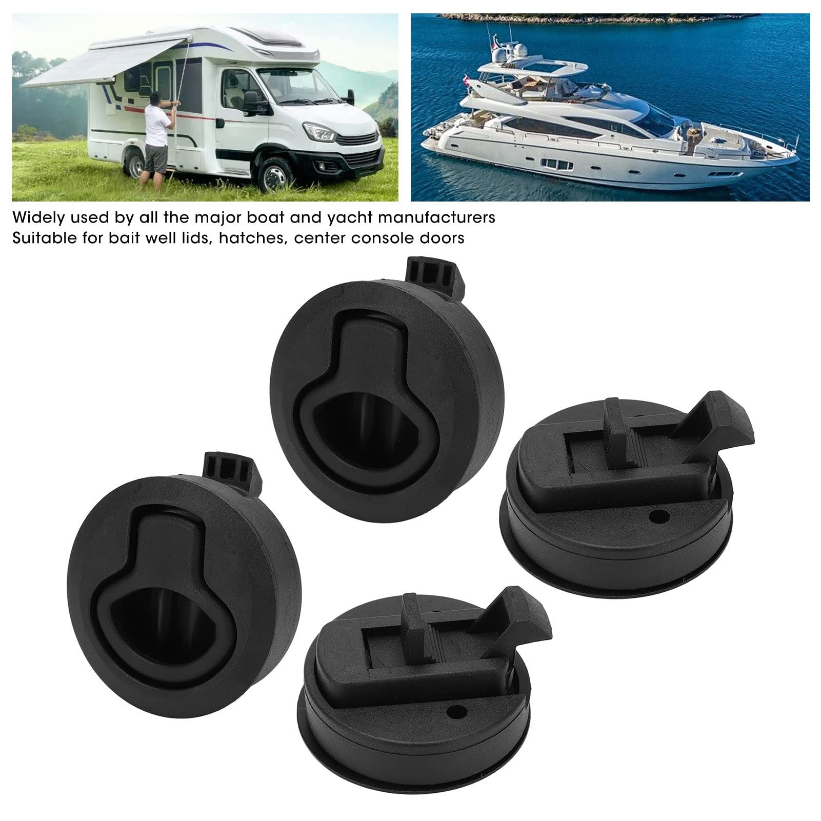 Ricambi Barche Yacht Chiusure Portello Barca In Plastica Bianca - Fermo A Scatto Da 6cm Per Camper E Yacht Fermo Portellone Bianco 6cm