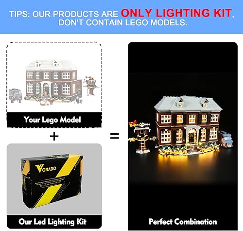 Miniatura 7 de VONADO Kit de luces LED para Lego Home Alone exclusivo 21330 (sin modelo), juego de iluminación LED para decoración Lego Ideas 21330 modelo de