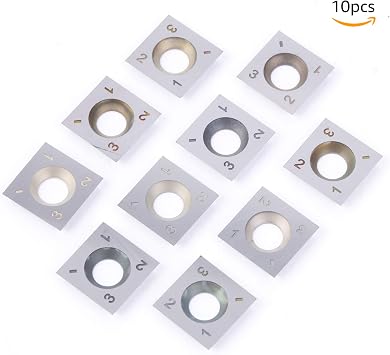 DLtools 15mm (Ci1) Square Straight Carbide Insert Cutter(15X15X2.5mm)4-Edge,for Spiral/Helical Planer Cutter Head Wood Turning Lathe Tool (10pcs)