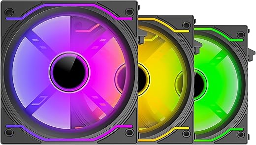 Ant Esports Crystaflow 3 in 1 120mm ARGB Case Fan Kit with ARGB Controller, 2000 RPM, 58.23 CFM Airflow – Black