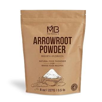 MB Herbals Arrowroot Flour Powder, 8 oz / 227g Gluten Free Natural Thickener for Soups, Sauces, Curries | No Preservatives