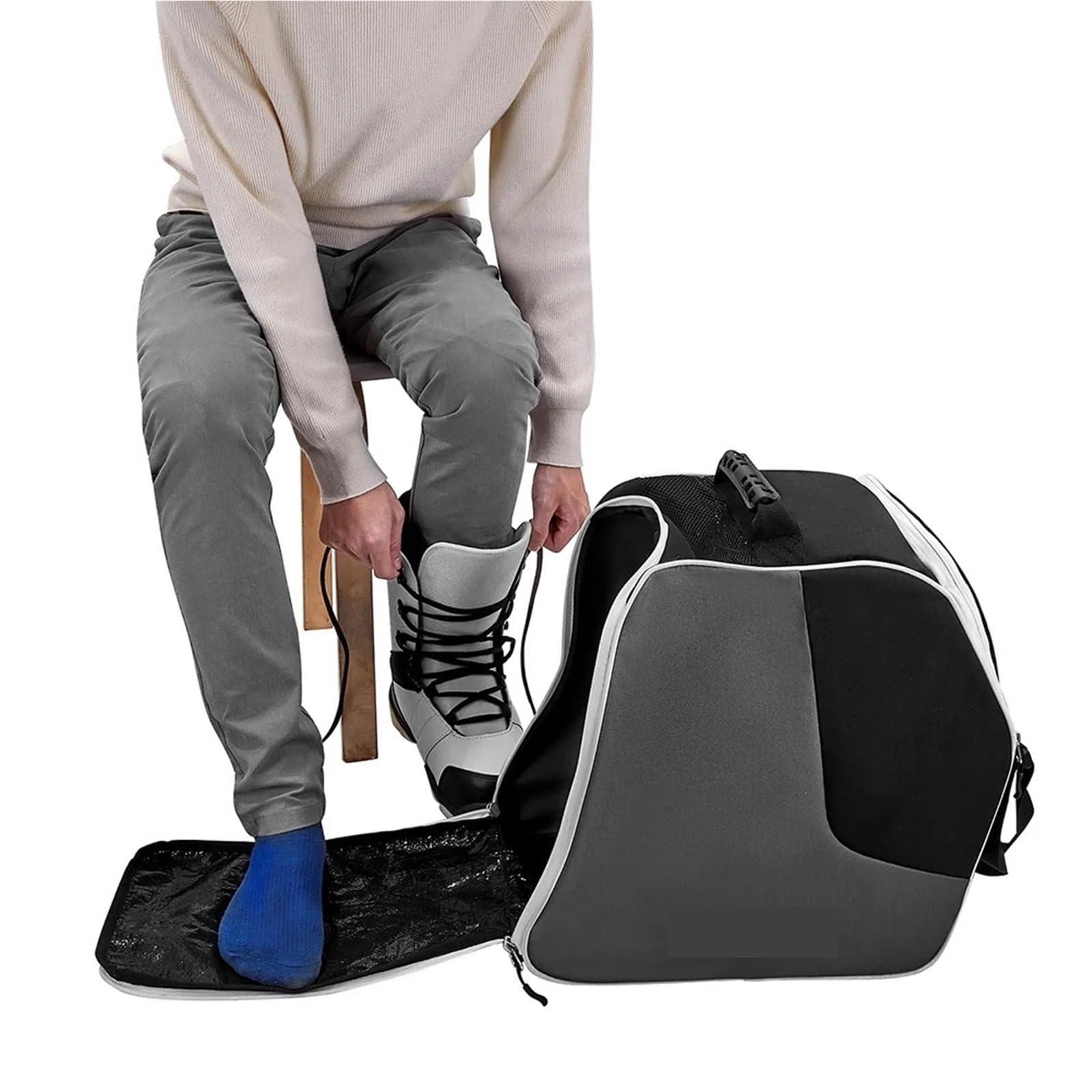 Skischuhtasche, wasserdichter Skischuh-Reiserucksack, All-in-One-Skitasche for Skihelme, Brillen, Handschuhe, Skizubehör Skistiefel Rucksack