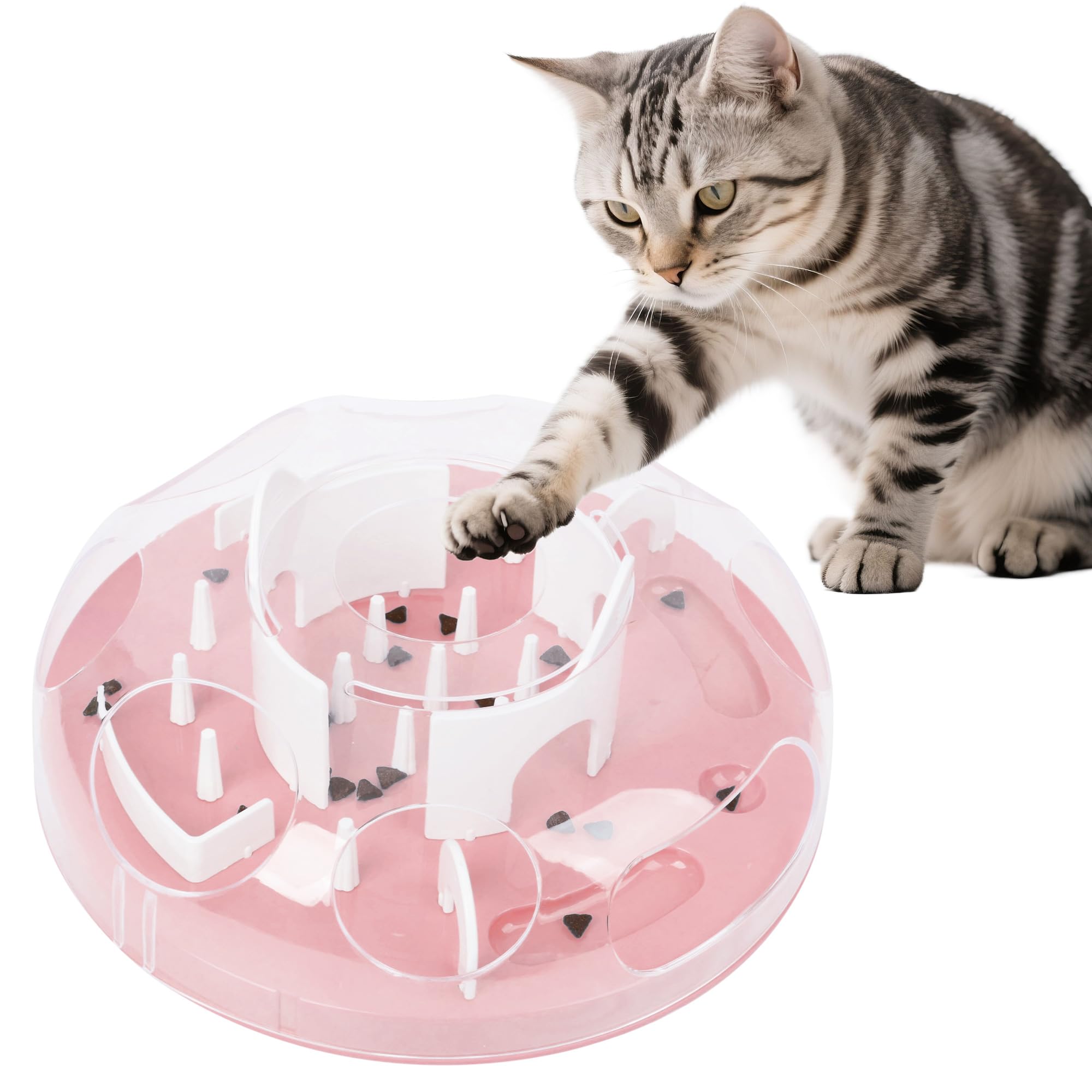 Pet Prime Interactive Cat Puzzle Feeder Toy, 3-Stage Adjustable Cat Treat Toys