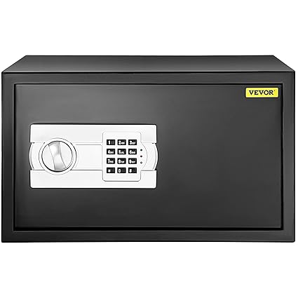 Security Safe Box 1.2 Cubic Feet Deposit Box with Digital Lock, Digital Safe with Two Keys,Carbon Steel Construction Great for Home, Hotel and Office