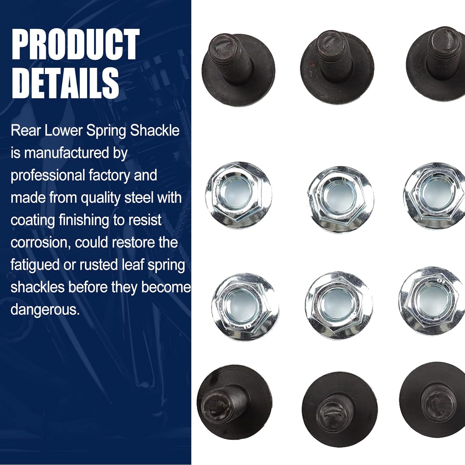 Rear Leaf Spring Shackle Hanger Bracket Kit Compatible with Ford Ranger Mazda B2300 B3000 B4000 B2500 Replaces 722-010 722-001