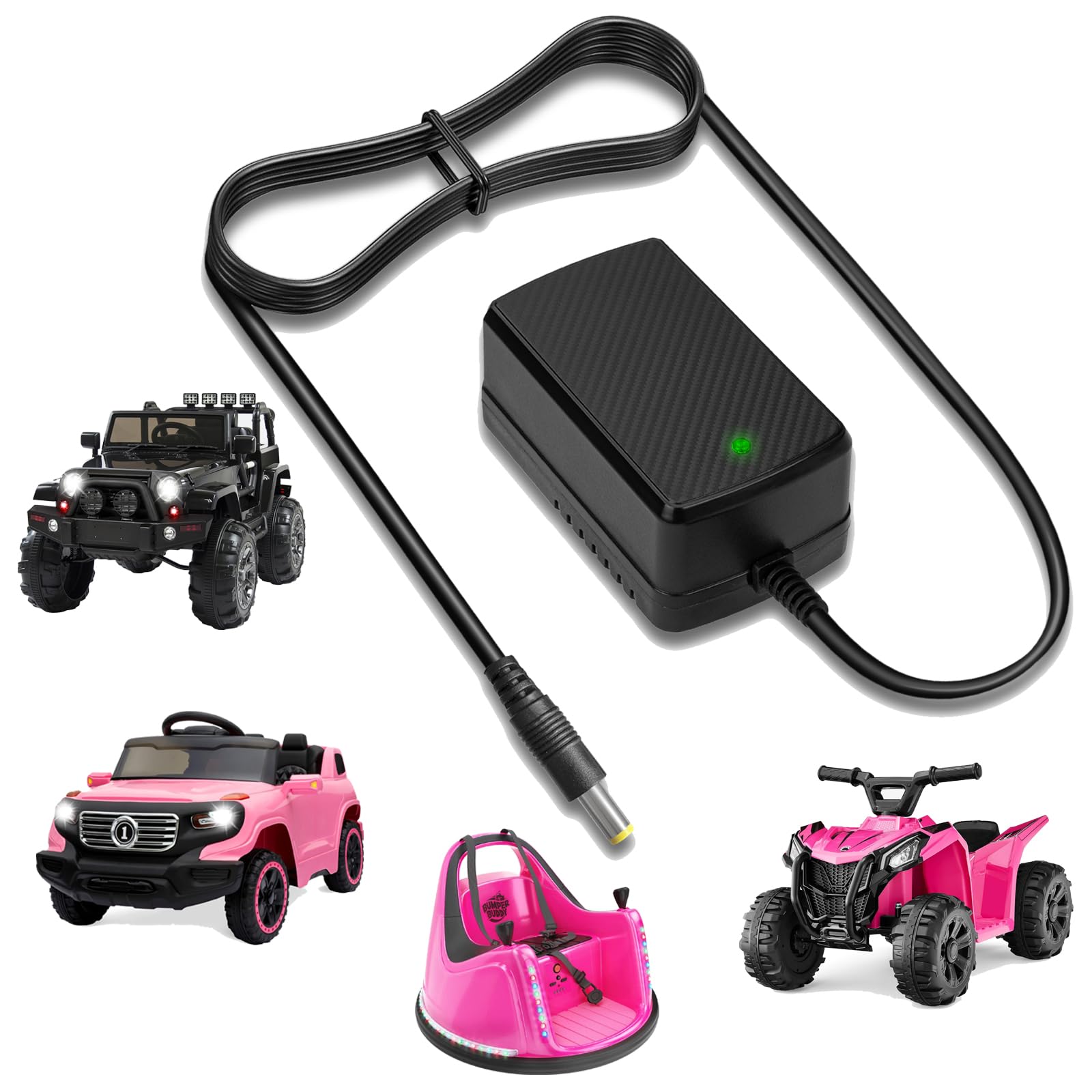 12V Battery Charger for Kids Ride On Car Toys Wrangler SUV Kid Trax Dynacraft Toy Car Jeep ATV Mercedes Lamborghini Quad Kidzone Bumper Disney 12v Kid Car Electric Toys Ride On Charger
