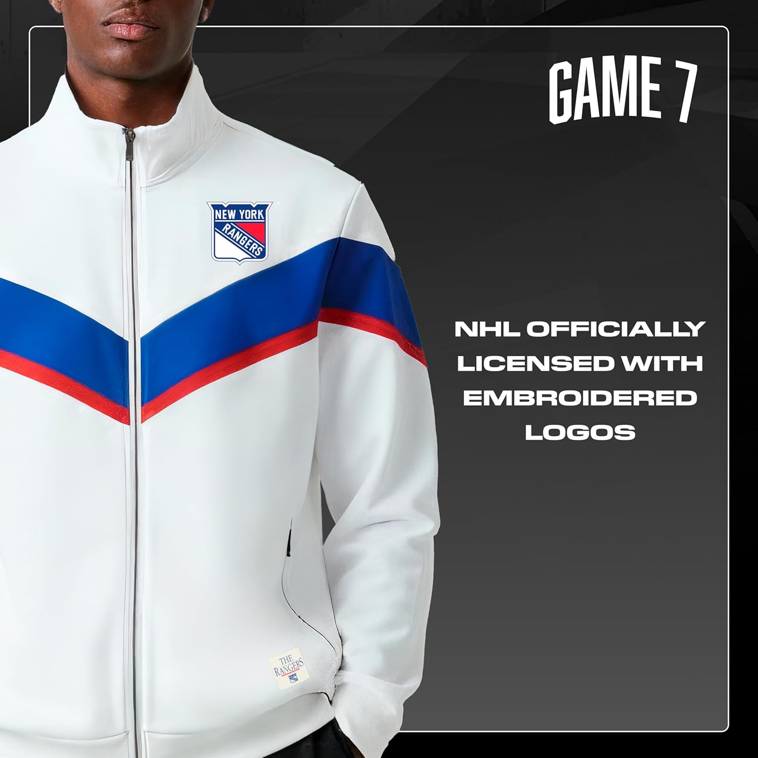 GAME 7 NHL mens X Nhl Men's Officially Licensed Long Sleeve Neoprene Zip Up Sweatshirt - Image 5