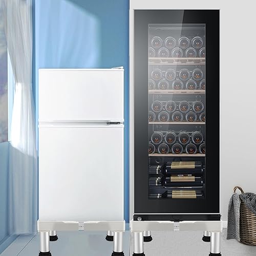 Miniatura 5 de Mini soporte para nevera, con 4 pies resistentes de altura de 15 pulgadas, pedestal de soporte de secadora de ancho largo ajustable de 18 a 26