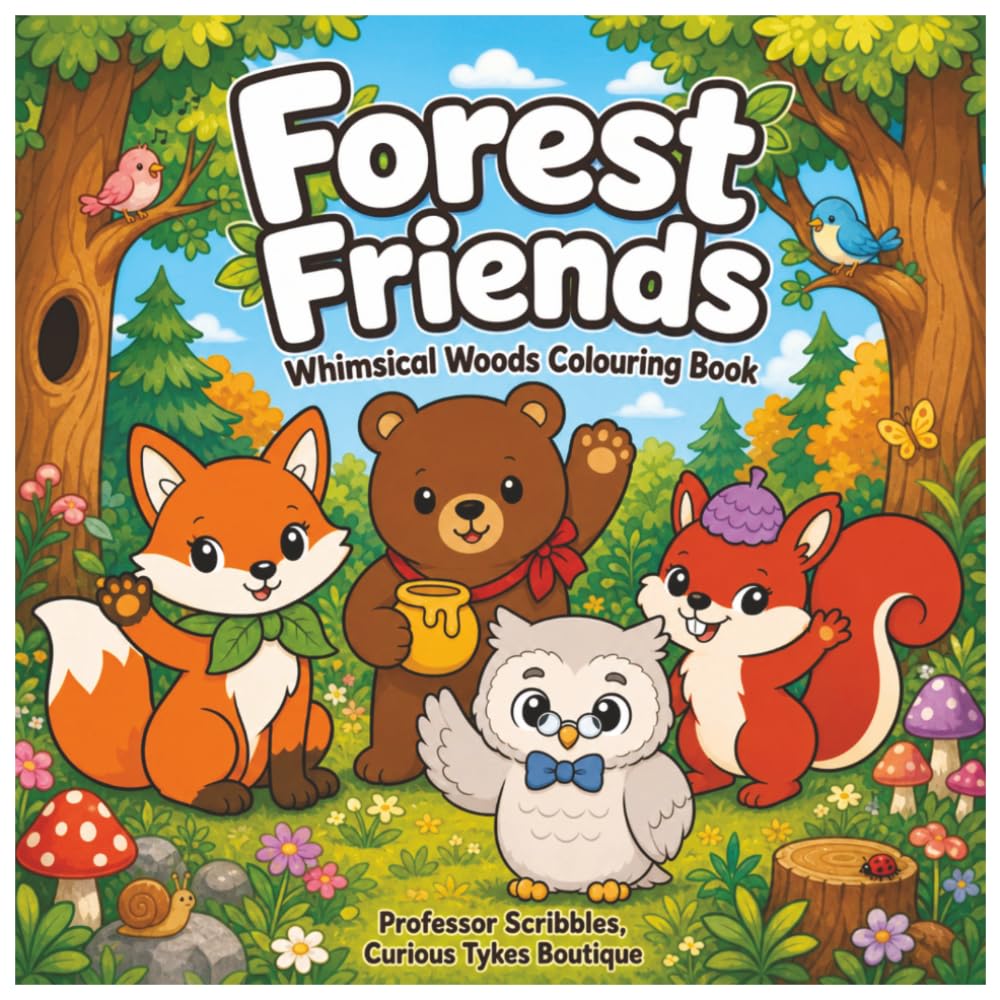 Forest Friends: Whimsical Woods Colouring Book (Professor Scribbles Wonder Canvas Adventures)