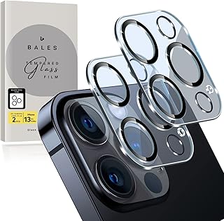 BALES(バルス) カメラフィルム 2枚セット iPhone13pro / iPhone 13 Pro Max 用 カメラ レンズ 保護カバー 全面保護 黒縁取り 露出オーバー防止 日本旭硝子製 硬度9H ガラスフィルム iphone カバー