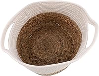 Vista 3 de NUOBESTY Cesta de almacenamiento tejida Soporte de almacenamiento para niños Contenedor tejido de juguete para bebé, papelera para ropa sucia, cesta