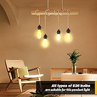 Vista 2 de Cable de luz colgante con enchufe, luces colgantes estilo granja con cable enchufable, kit de cable de luz colgante de 15 pies de cuerda de cáñamo