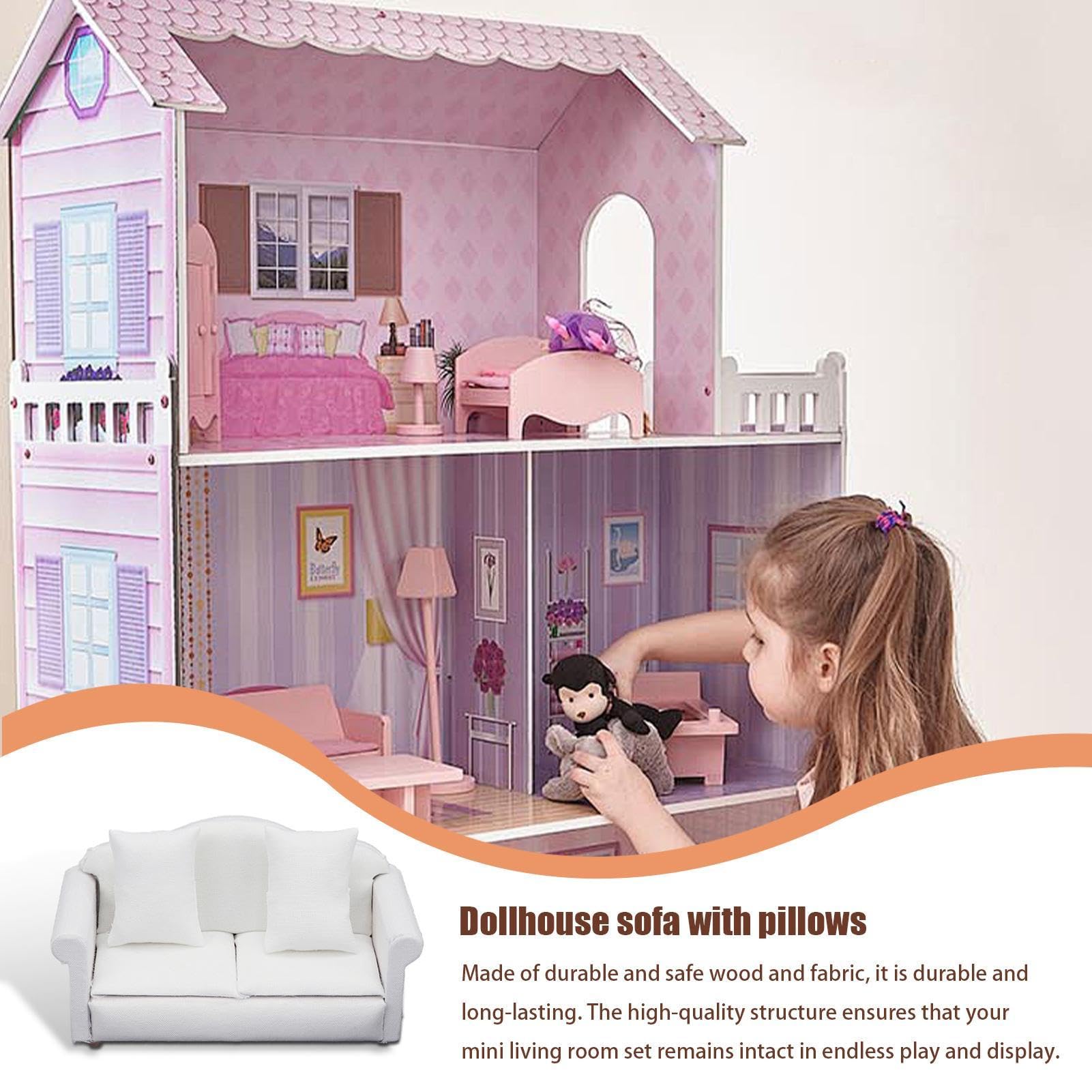 Classica In Legno Miniatura Divano Poltrona Tavolino Set Per 1 - Foto 12