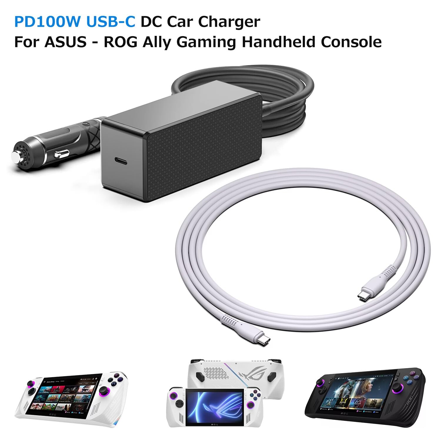 KFD Caricatore da auto USB C da 140 W PD 3.1 per MacBook Pro/Air Surface Pro Samsung Dell Google PC, Tablet Cellulare AI Laptop Alimentatore di rete 24 V Accendisigari USB Auto Charger con cavo di