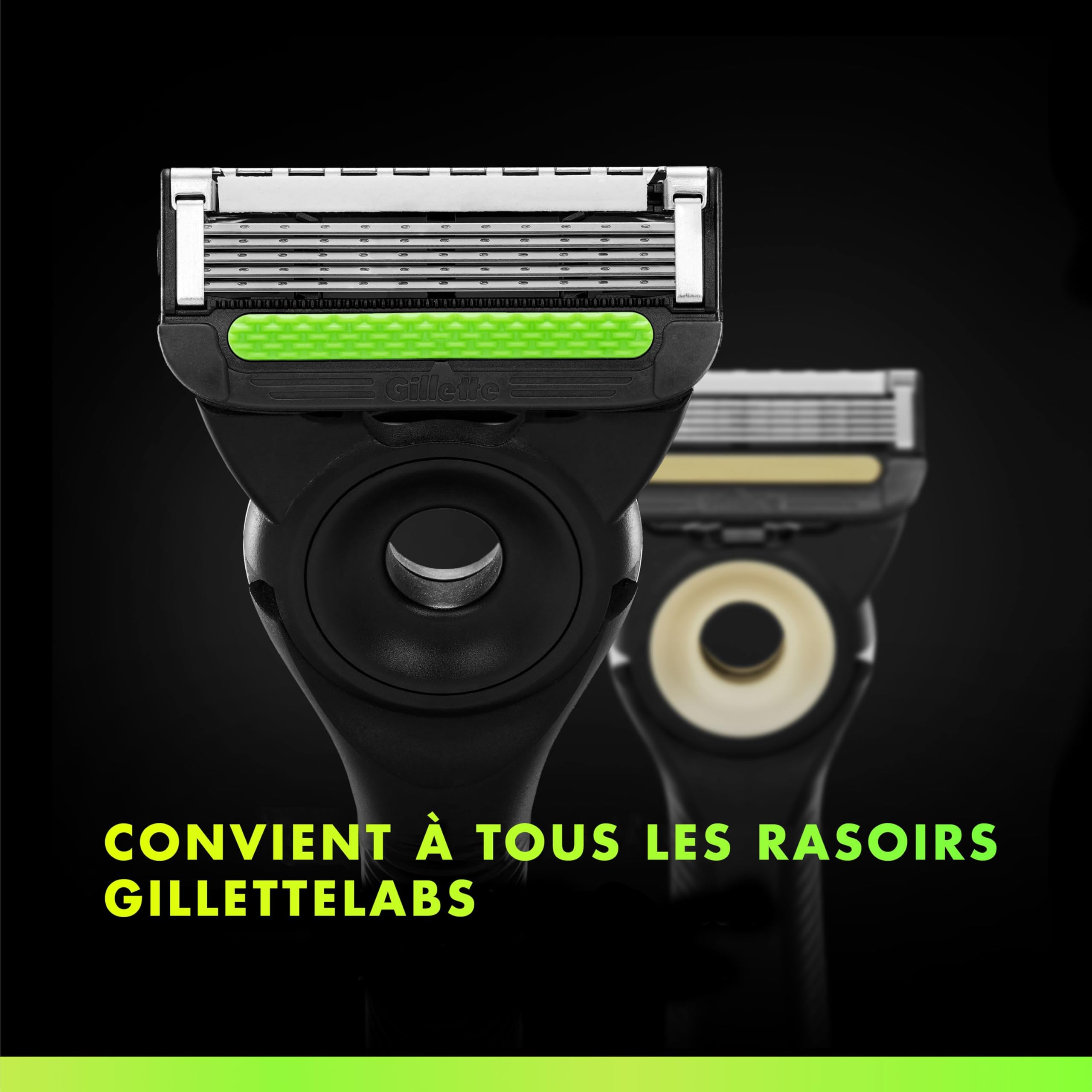 Gillette Labs Lames de Rasoir Homme Pack de 12 Recharges | Cartouches Compatibles avec les Manches de la Série, en Acier Inoxydable, Barre Exfoliante, 1 Rechange Jusqu’à 30 Rasages