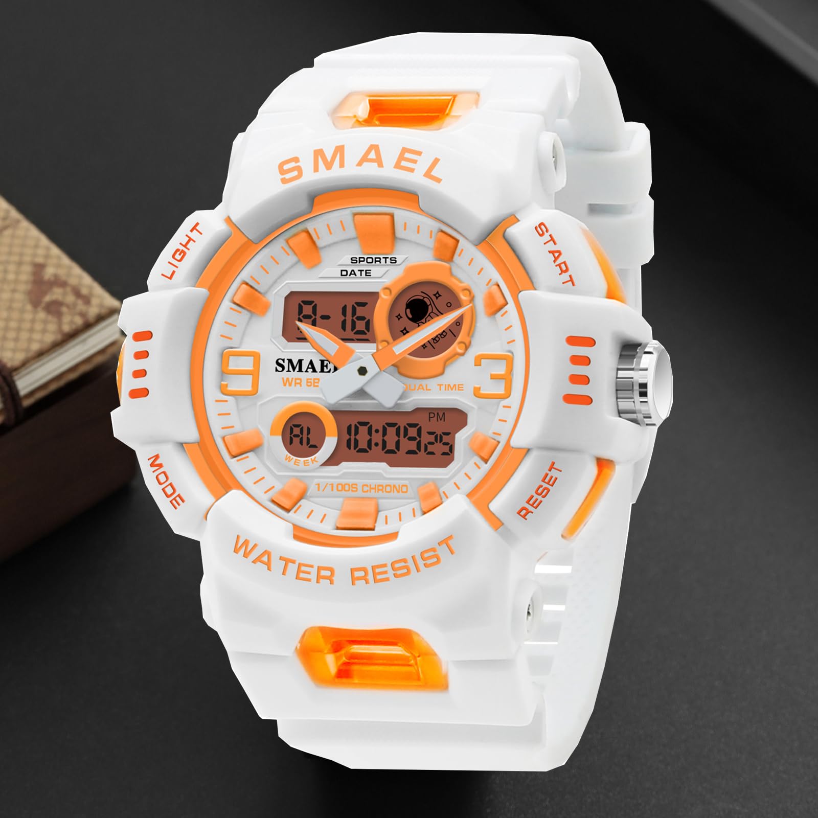 Reloj unisex analógico digital deportivo al aire libre, tácticas militares, multifunción, LED, electrónico, grande, impermeable, color caramelo, reloj de pulsera para estudiante