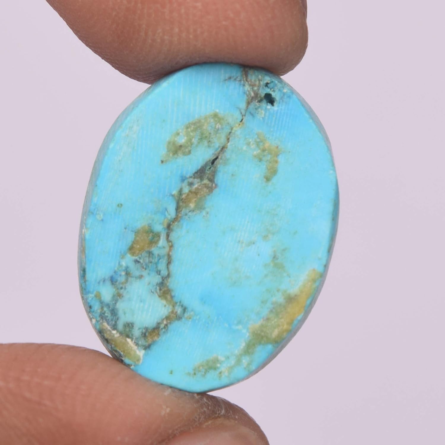 GEMHUB Egl Certified Blue Turquoise Stone 12.00 Ct, Oval Cabochon Turquoise Loose Gemstone