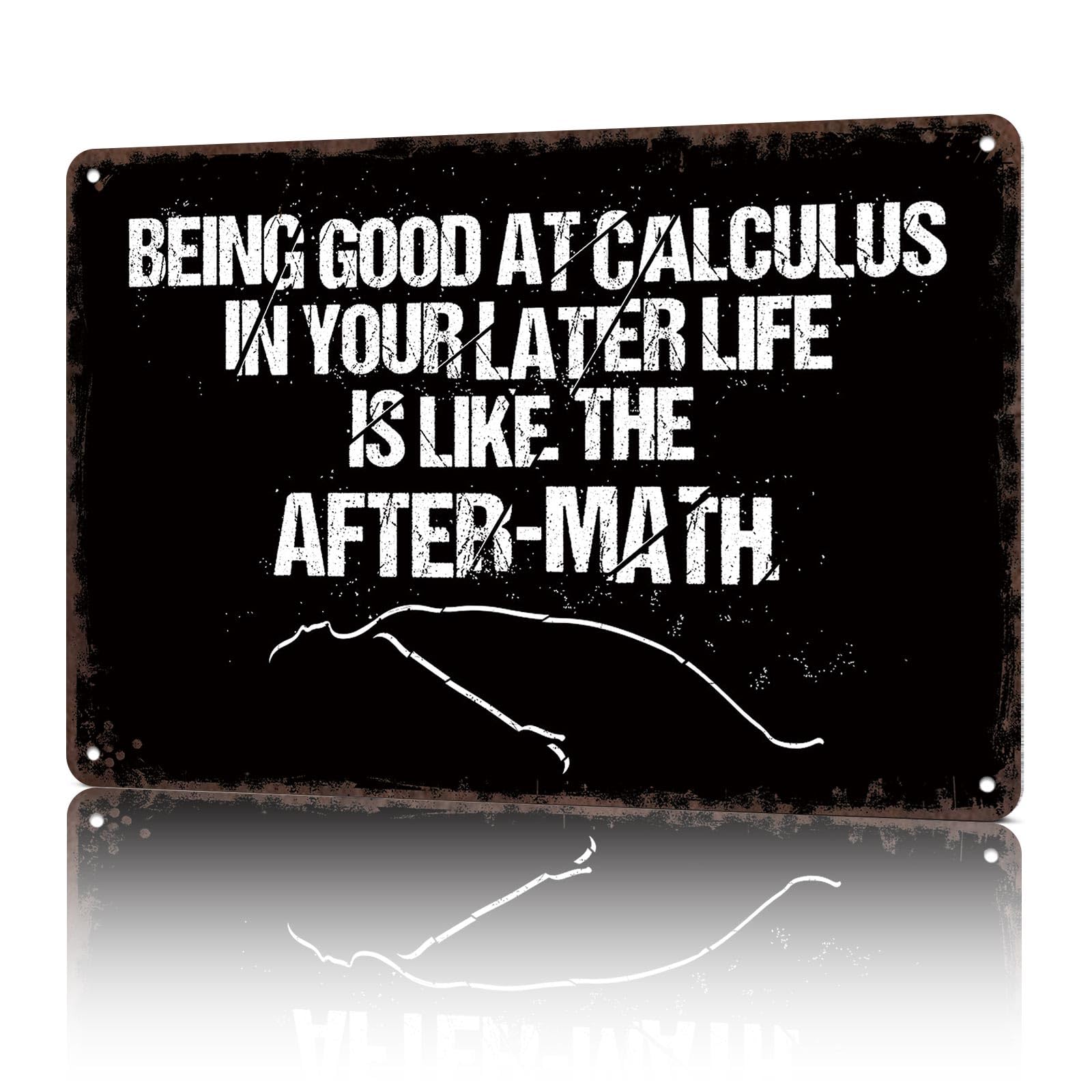 KWQDOZF Vintage Metal Signs Math Teacher Mathematics Funny Tin Sign Poster Wall Art For Home Room Bedroom Office Decor 8x12inch