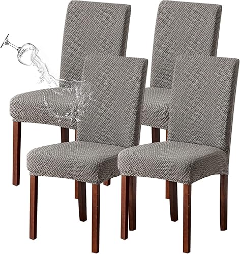 Vista 61 de Genina Juego de 4 fundas impermeables para sillas de comedor, fundas para sillas de cocina, fundas para sillas de comedor Parson, color caqui