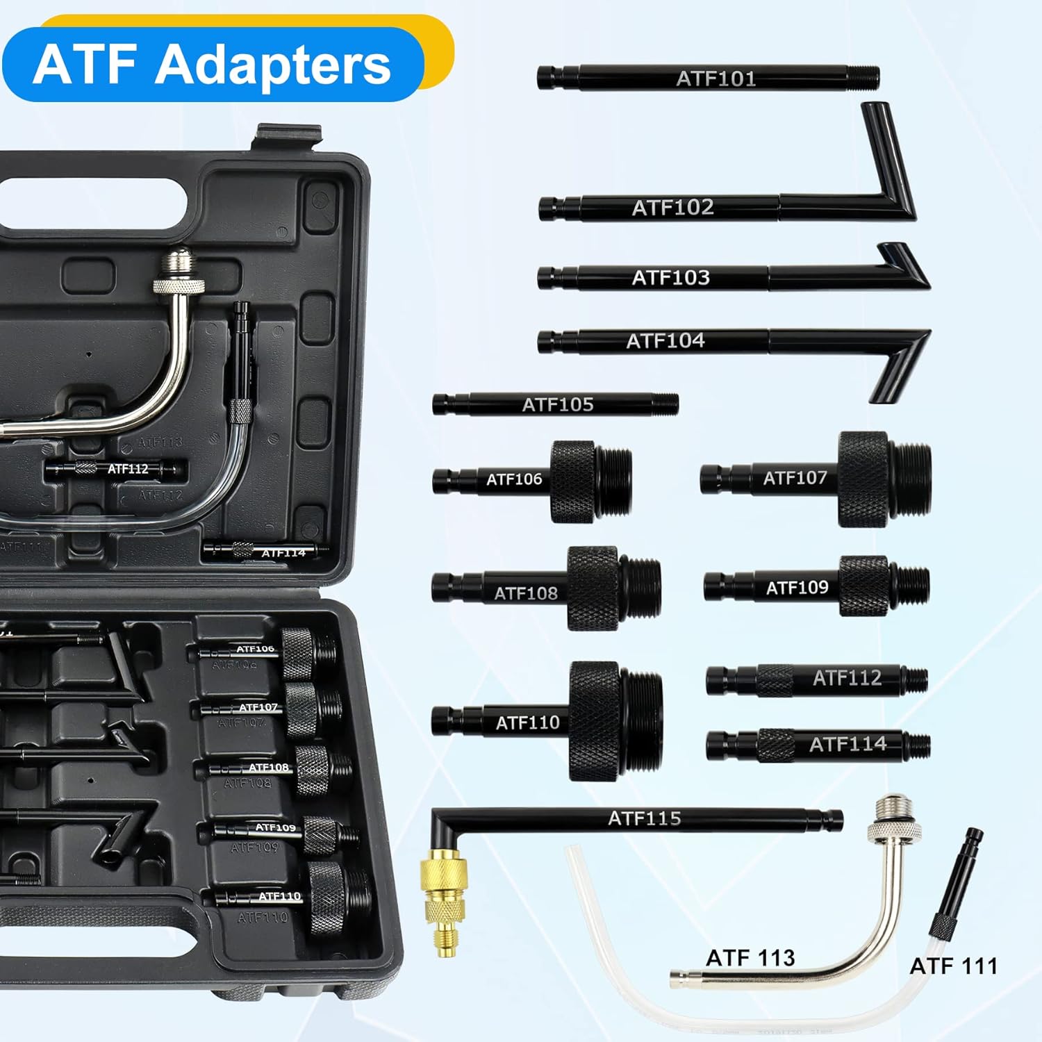 JoyFans 10L Pneumatic Transmission Fluid Pump Extractor and Dispenser, Gearbox Oil Transfer System Refill Fill Evacuator Tool Kit with 15PCS ATF Adapters for Most Garage Shop Vehicles