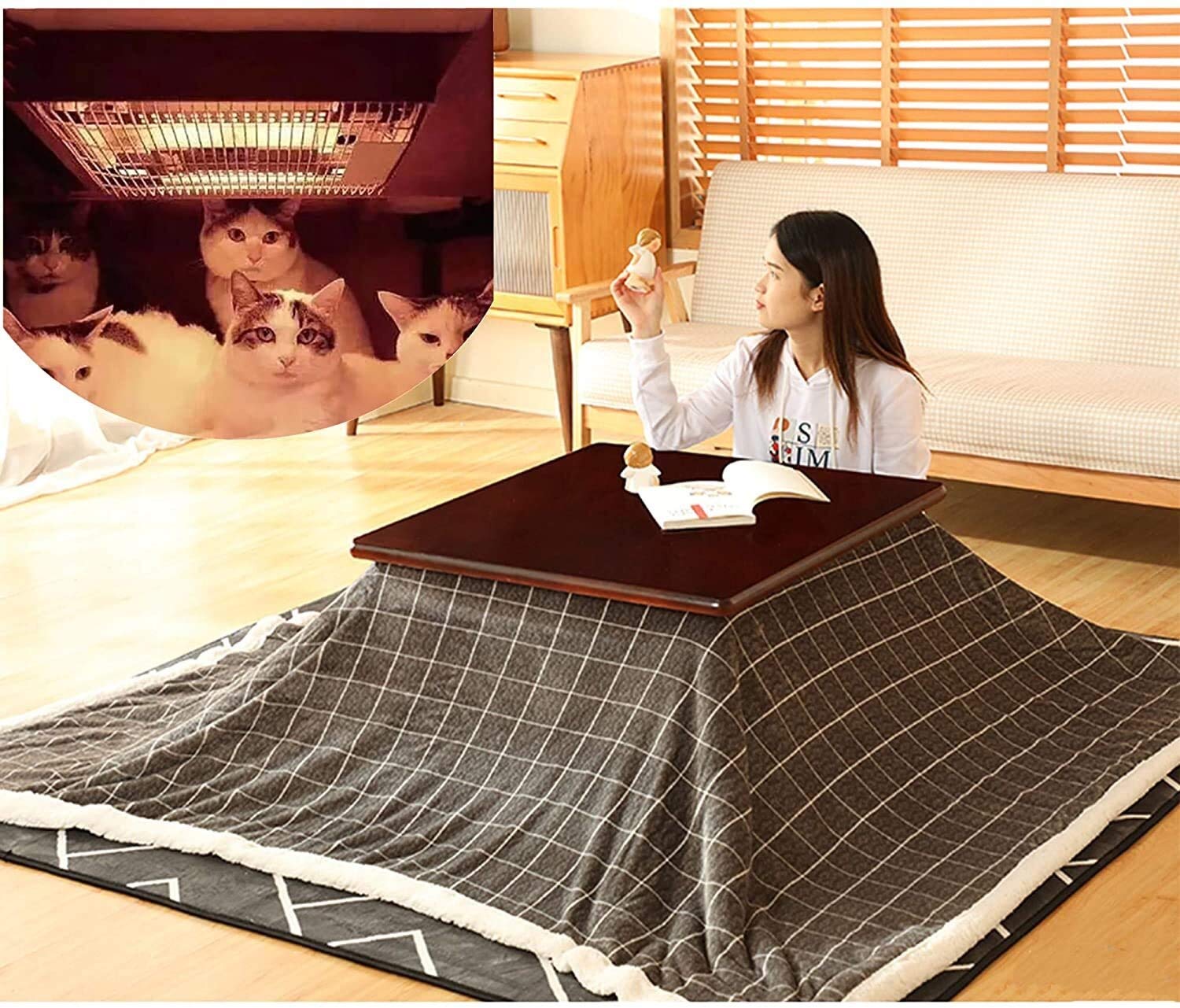 Buy LAZNG Japanese Kotatsu Heater Table Heating table Japanese Style