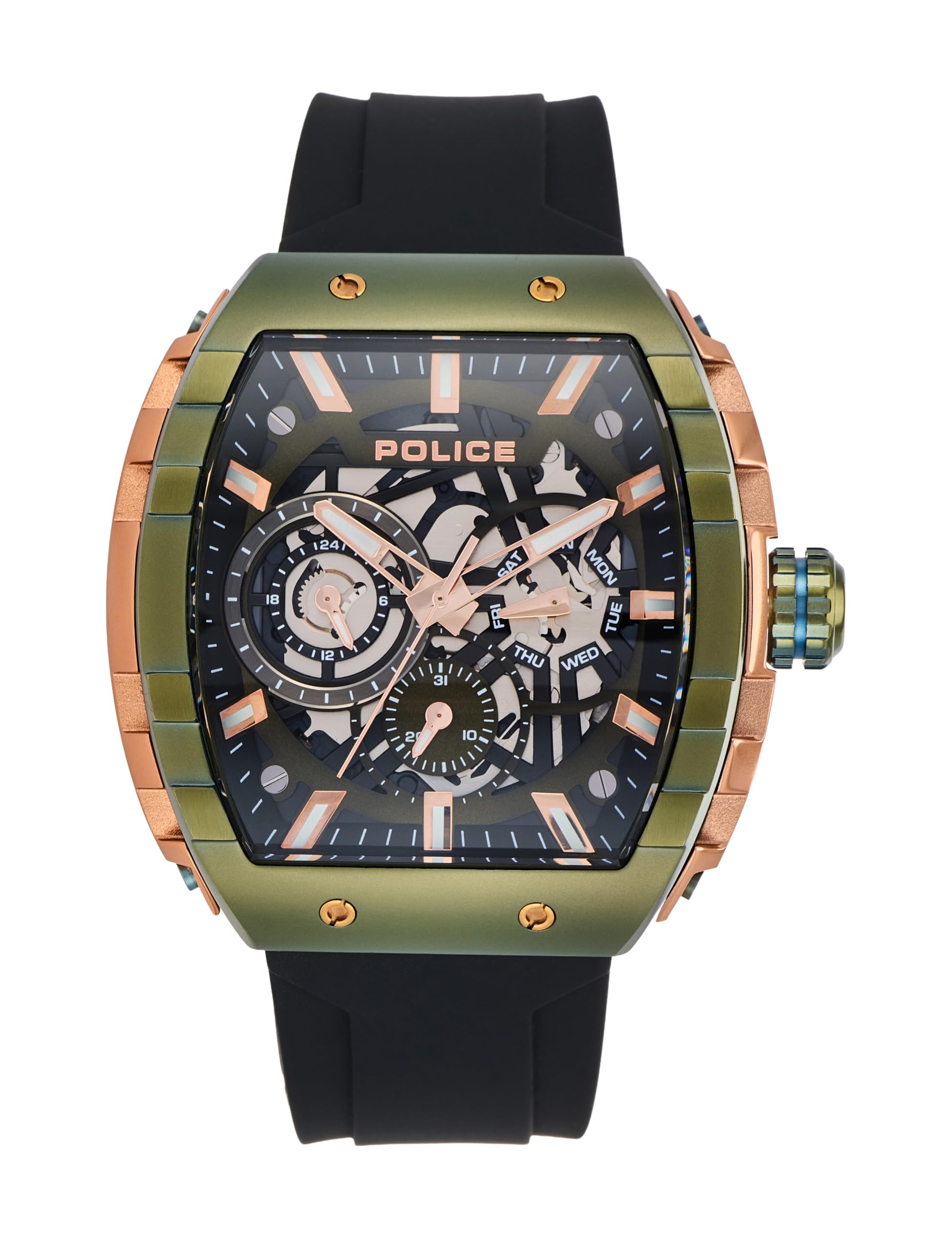 police Quartz Analog with Black Dial Black Silicone Strap Watch for Men - PLPEWGQ0063003-picture-2