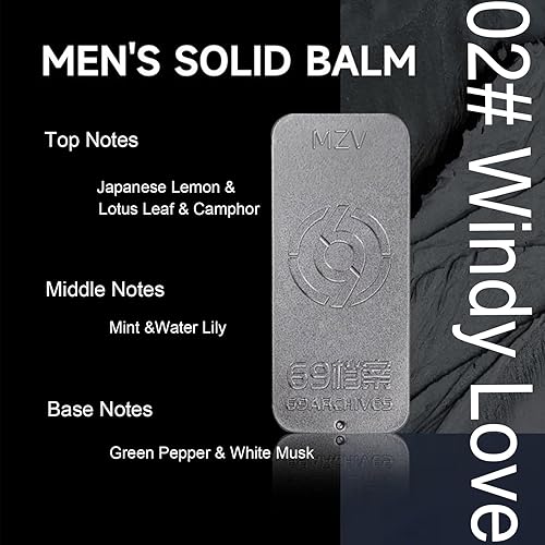 Miniatura 4 de Grospe Juego de 2 bálsamos sólidos perfume portátil de bolsillo perfecto para uso en viajes perfume de fragancia natural para hombres