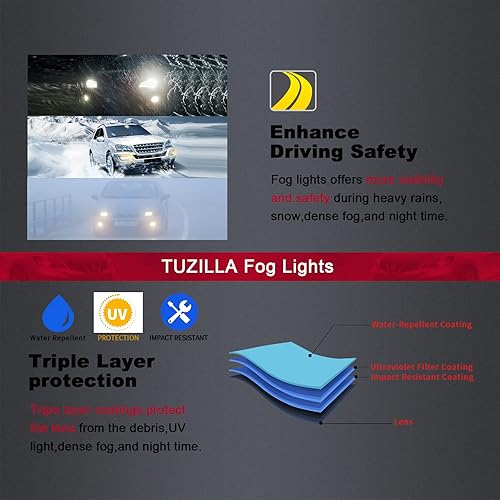 Miniatura 7 de Luces antiniebla compatibles con BMW 528i 535i 550i xDrive Sedan, ActiveHybrid 2011 2012 2013 5 Sedan F10 F11 5 Series 2 piezas lente transparente