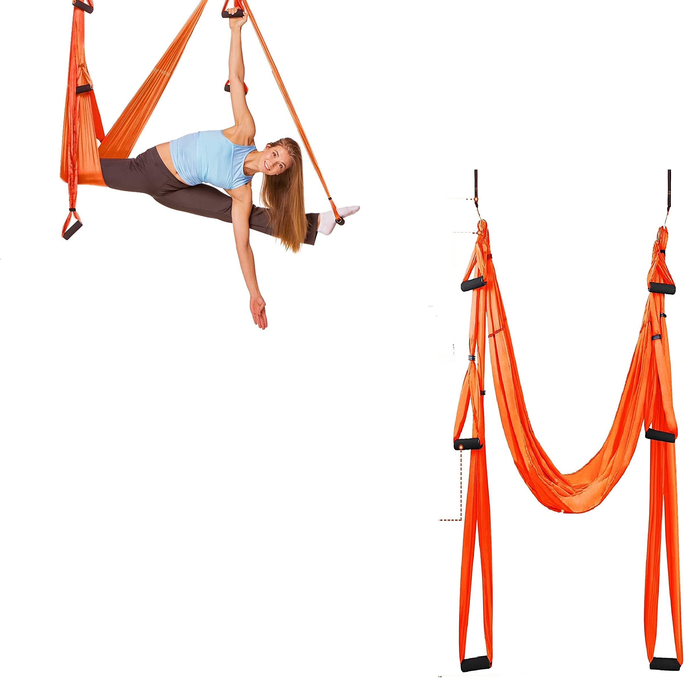 Marshal Fitness Yoga Swing, Anti-Gravity Yoga Sling Hammock for Aerial Yoga Inversion Tool Antigravity Ceiling Hanging Yoga Sling-MF-0156
