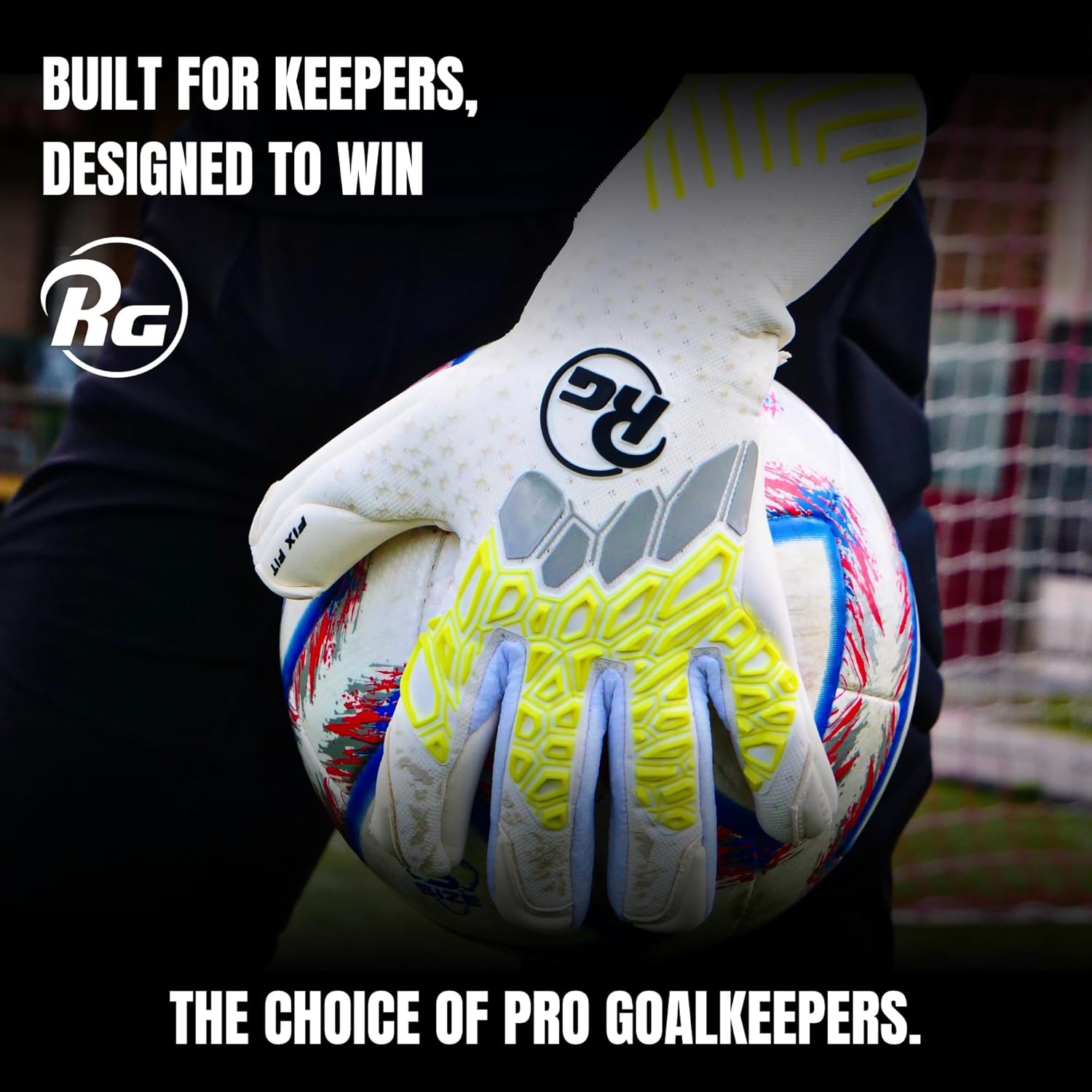 RG Aversa Goalkeeper Gloves – Hybrid Roll Negative Cut | PRO Contact German Latex Extra Embossed Palm - Grip Protection Zone | EVO Zone Plus Backhand Wrist Fit | All-Weather Durable Soccer Gloves