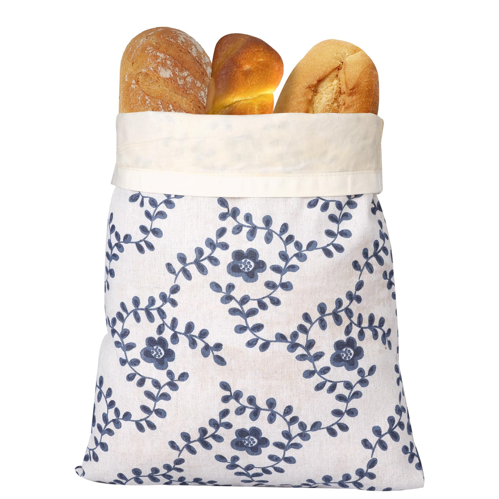 1Pcs Beeswax Bread Bags for Homemade Bread & Sourdough Reusable Large Cotton Linen Beeswax Bread Bag for Freezer & Refrigerator with Natural Beeswax Lining to Keep Bread Fresh