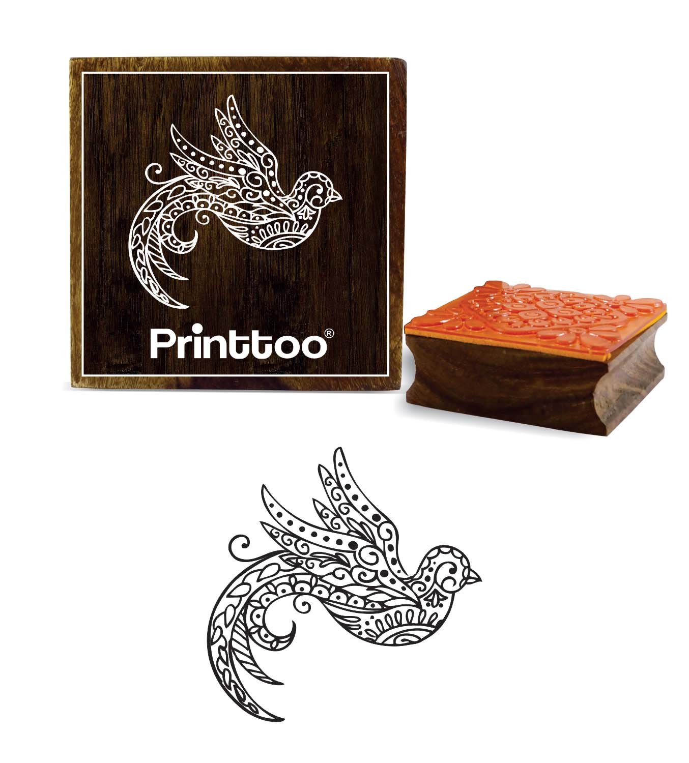 Tampons En Forme De Colibri - 5 Motifs Oiseaux - Tampon En Bois Pour Décoration Œufs, Scrapbooking, Cartes - 8