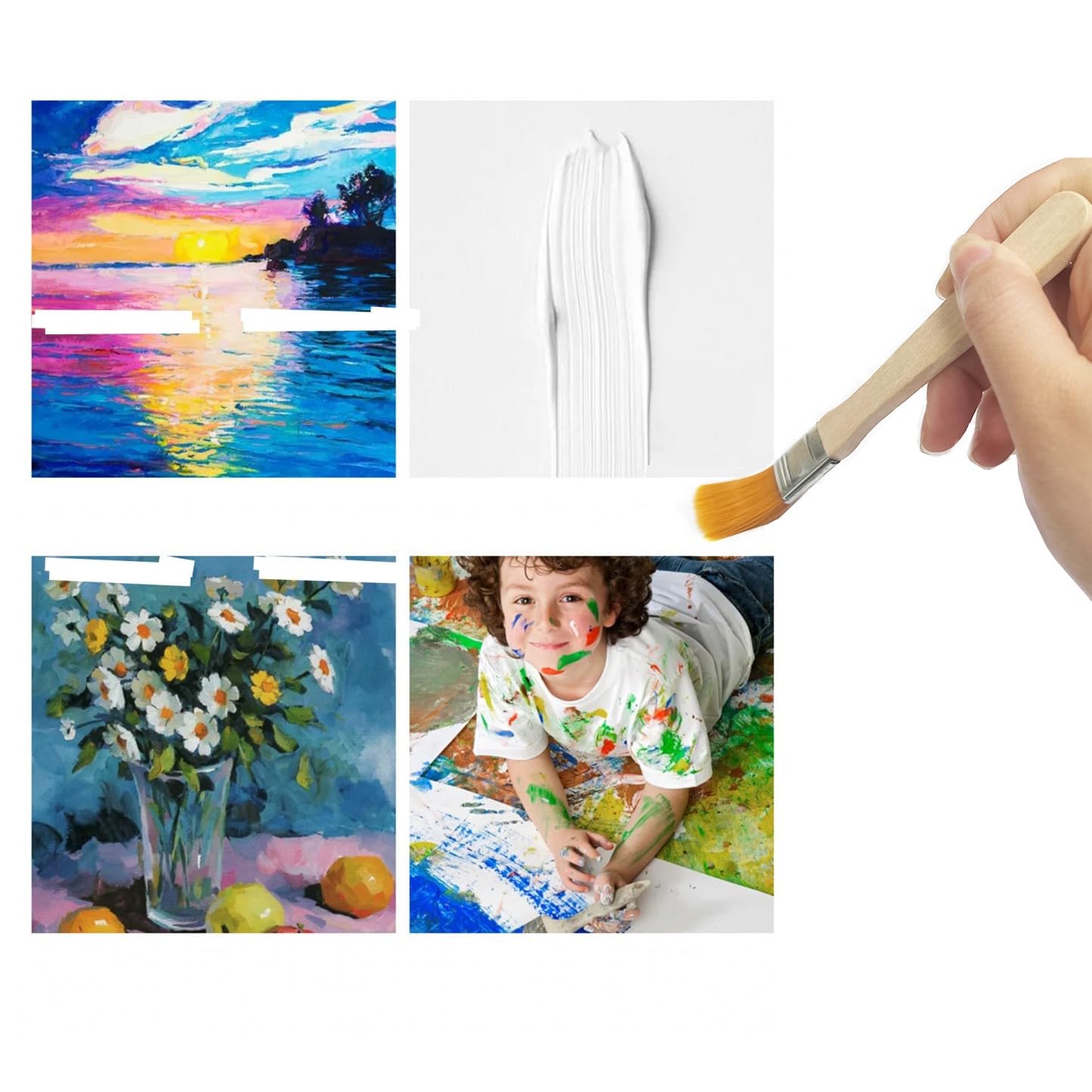 JZK 30 pennelli piccoli con manico in legno per pittura acrilica, spazzola per la pulizia della tastiera, strumento per pittura, mini spazzola per la pulizia della polvere, pennelli usa e getta per