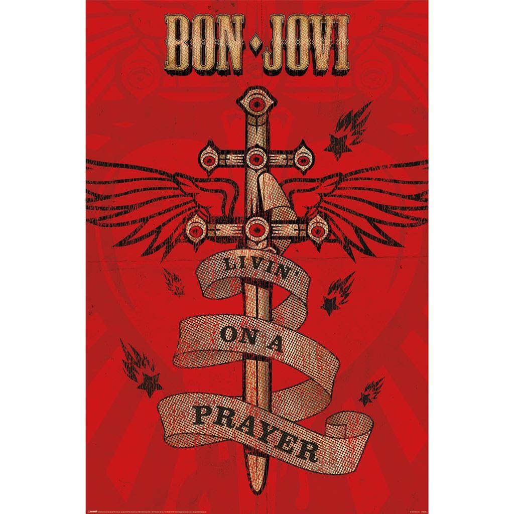 Pyramid International Red Bon Jovi Livin' On A Prayer Poster